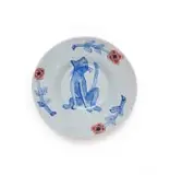 Hylton Nel, Plate with cat and flower motifs, 1994, painted and glazed ceramic