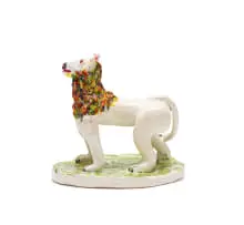 Jacobus Frans, Lion with Orange Mane, 2025, painted and glazed ceramic