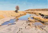 Sipho Ndlovu, Drying River, 2024, oil on canvas