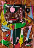 Blessing Ngobeni, In Between Self II, 2026, mixed media with collage on paper