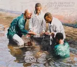 Sipho Ndlovu, Youth Praying to Get a Permanent Job, 2020, oil on canvas