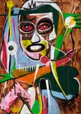Blessing Ngobeni, In Between Self I, 2026, mixed media with collage on paper