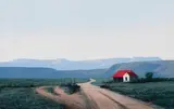 Peter Bonney, House with Red Roof by the Road, 2005, oil on board