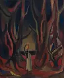Maurice van Essche, Landscape with Women and Trees, oil on canvas