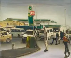 Gerald Tabata, BP Garage, oil on canvas