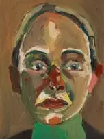 Erin Chaplin, Untitled (Face), oil on canvas board