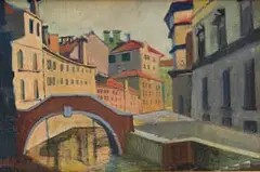 Sidney Goldblatt, Venice, oil on board