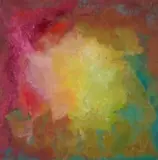 Abstract in Red and Yellow by Lettie Gardiner, 2026, oil on canvas, offered Jun 2026