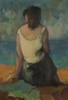 Alexander Rose-Innes, Woman in Black and White, oil on canvas
