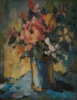 Alexander Rose-Innes, Flowers in a Vase, oil on canvas