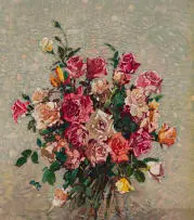 Robert Gwelo Goodman, Roses, oil on canvas