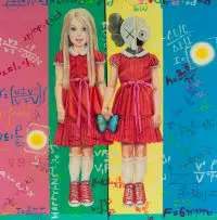 Fringe, Untitled (Twins), 2020, mixed media on canvas