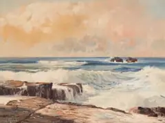 Dino Paravano, Seascape, Wild Coast, oil on canvas laid down on board