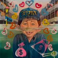 Fringe, Fun-D-Mental, 2020, mixed media on canvas