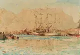 Robert Gwelo Goodman, Study for Harbour with Table Mountain in the Distance, watercolour on paper