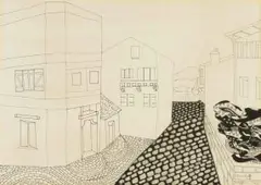Catherine Paynter, St. Jean-De-Luz, 1974, ink on paper