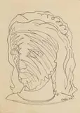 Alexis Preller, Scarified Head, 1944, pen on paper