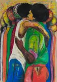 Nelson Makamo, The Embrace, 2006, pastel on paper
