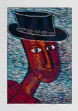 Ezequiel Mabote, Seas of Blues, 2007, colour linocut on paper