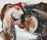Doris Bloom, Bells, mixed media with acrylic on paper