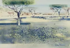 Verdant Thorn trees by Ulrich Schwanecke, 1983, watercolour on paper, offered Jun 2026