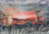 Gordon Vorster, Gemsbok at Dust, watercolour on paper