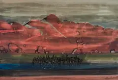 Gordon Vorster, The Hills at Twyfelfontein, watercolour on paper