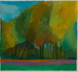 Lettie Gardiner, Trees in a Landscape, gouache on paper