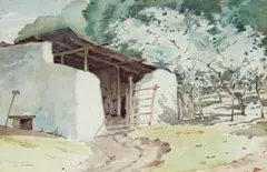 Nils Andersen, Farm Shed, watercolour on paper
