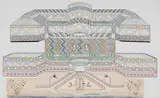 Detton (Tito) Zungu, Untitled (Large Building with Shrubs), ballpoint pen on paper