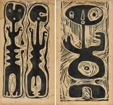 Wopko Jensma, Male and Female; Figure, two, woodcut on paper