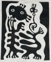 Wopko Jensma, Two Figures, 1970, linocut on rice paper