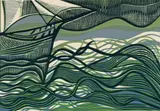 Cecil Skotnes, Waves, from the Man's Gold portfolio, 1977, colour woodcut on paper