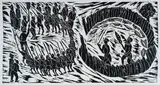 James Mphahlele, Dialoga Part 15 (The Prisoners), 1987, linocut on paper