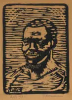We Mussmann, Figure in Three-quarter Profile, 1931, woodcut on paper