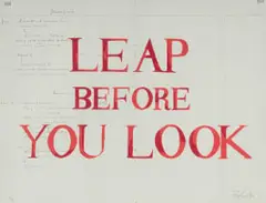 William Kentridge, Leap Before You Look, 2012, screenprint on found paper