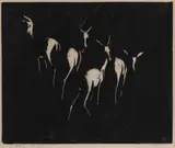 Zakkie Eloff, Buck, 1958, linocut on rice paper