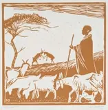 Nerine Desmond, The Goatherd, 1975, linocut on paper