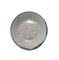 Ruan Hoffmann, Plate in grey with blue rim, 2004, glazed earthenware