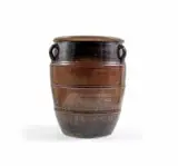 Digby Hoets, Large floor vase with ridged decoration and three lugs