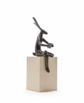 Guy Du Toit, Reading Hare, 2026, bronze with a brown patina
