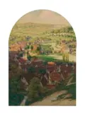 Wilhelm Eilers, View from Harburg Castle, gouache on paper