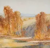 William Timlin, Autumn Trees, outside Grahamstown, watercolour on paper