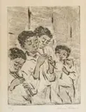 Katrine Harries, Penny Whistlers, etching on paper