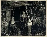 Elza Botha, Die Assumpsieklooster, Grahamstad, 1882 (The Assumption Convent, Grahamstown), 1991, linocut on paper
