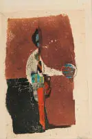 Johnny Friedlaender, Abstracted Figure, colour etching on paper