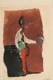 Johnny Friedlaender, Abstracted Figure, colour etching on paper