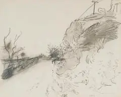 Jean Welz, Gamka, 1957, charcoal on paper