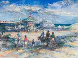 Michael D'Aguilar, La Fête Espagnole (The Spanish Festival), pastel on canvas laid down on board