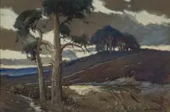 Sydney Carter, Landscape with Trees, watercolour on paper